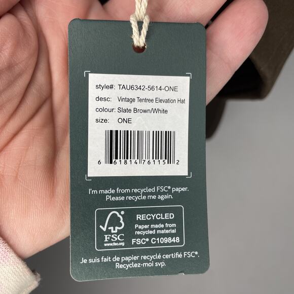 NWT Tentree Vintage‎ Elevation Hat Tentree Logo Embroidery Brown/White SnapBack - Picture 6 of 10